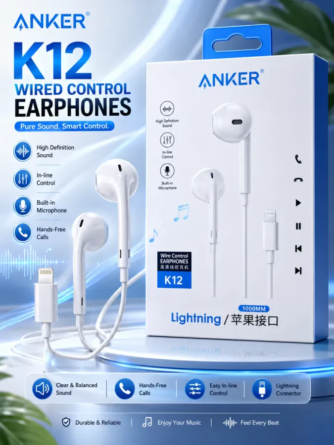 Anker K12 Wired Control Earphones (Lightning)