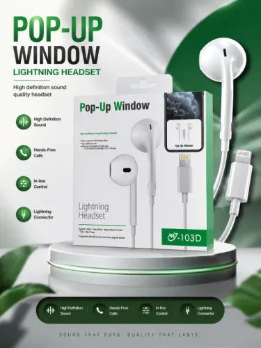 سماعة Pop-Up Window Lightning Headset