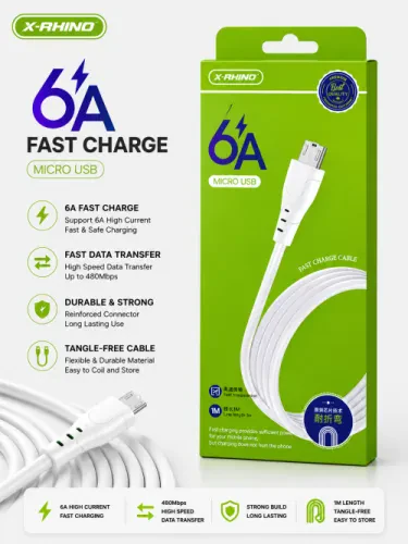 كابل X-RHINO Micro USB شحن سريع 6A – بطول 1 متر