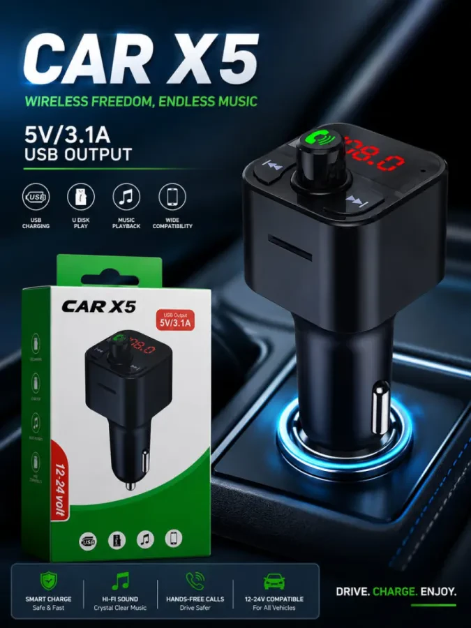 شاحن CAR X5 mp3 FM Transmitter