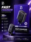 وصف المنتج – شاحن AO Fast Charger 30W (AO-0125) مع كابل Micro USB 1