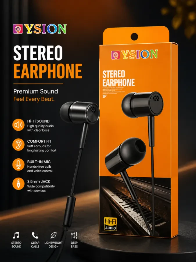 وصف تسويقي احترافي لسماعة YSION Stereo Earphone