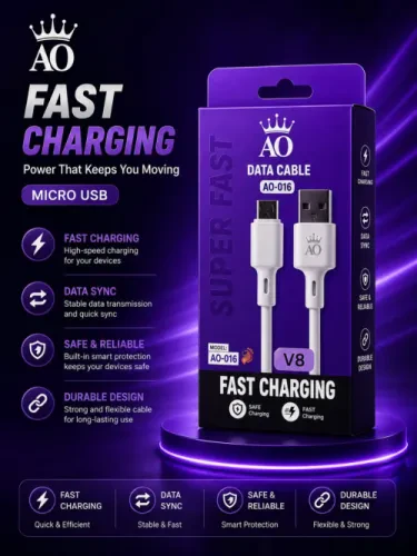 ⚡ AO AO-016 V8 – شحن سريع وأداء موثوق