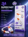 كابل AO 120 Super Fast 3A USB إلى Lightning – شحن سريع لأجهزة الآيفون 1
