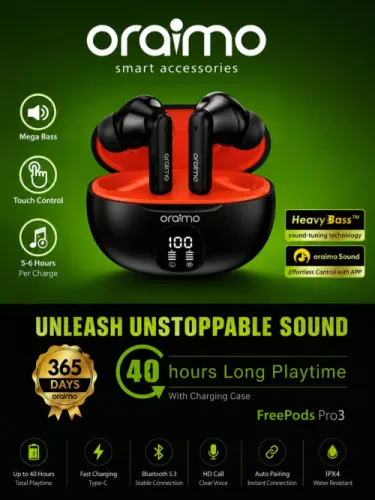 🎧 Oraimo FreePods Pro 3 – صوت أقوى... حرية أكبر