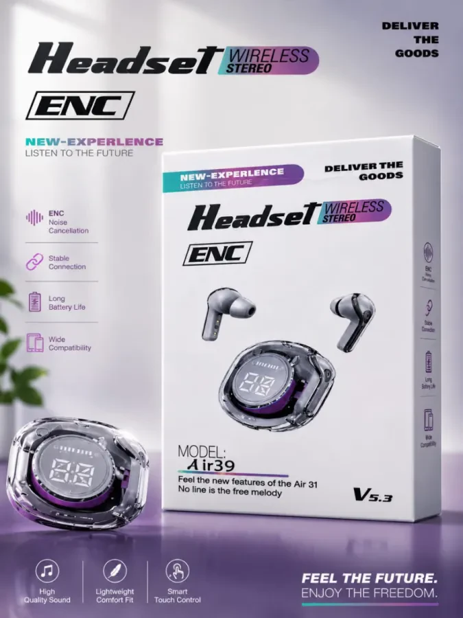 🎧 Air39 ENC Wireless Earbuds – استمتع بصوت المستقبل
