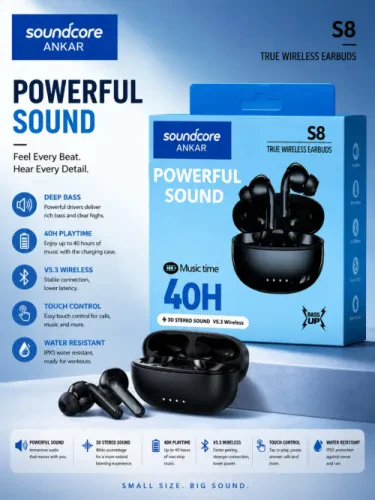🎧 Soundcore S8 – صوت قوي... أداء يدوم طوال اليوم