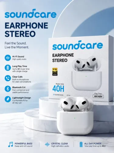 🎧 Soundcore Earphone Stereo – جودة صوت تنبض بالحياة