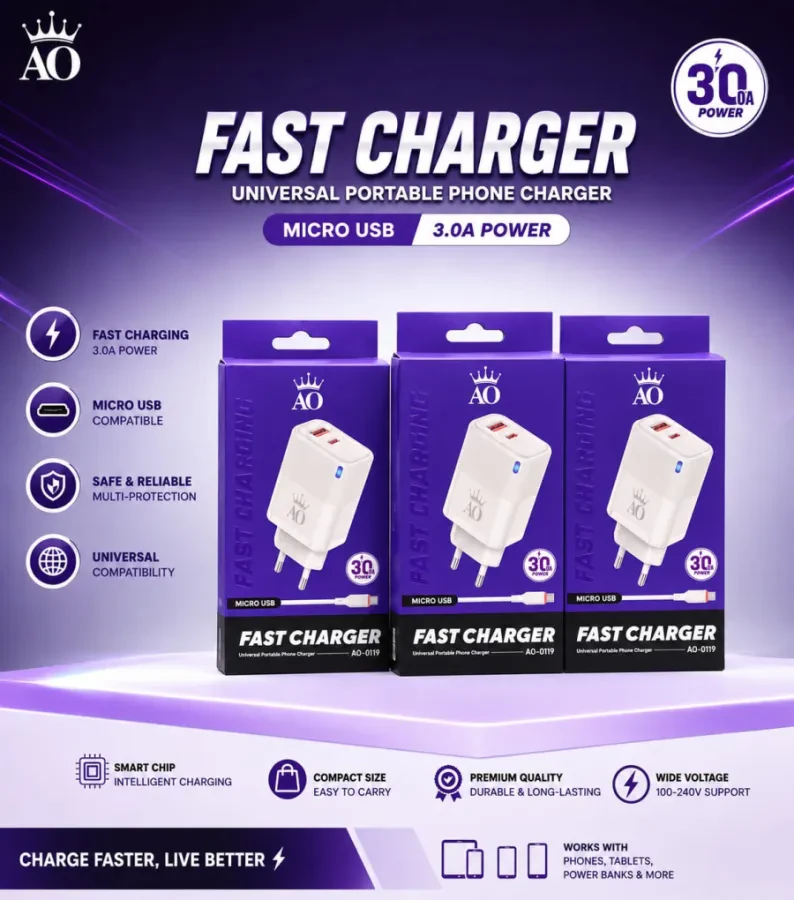 شاحن AO 0119 Fast Charger 30W – Micro USB