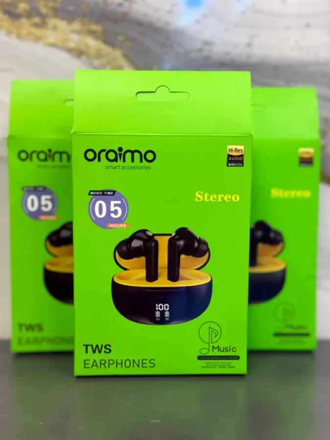 🎧 سماعة Oraimo TWS لاسلكية – Stereo Earphones