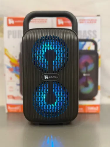 سماعة بلوتوث HR-3320 بإضاءة LED ملونة 🔊💙