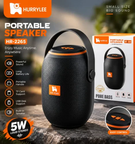 سماعة HURRYLEE HR-2265 المحمولة – صوت قوي وتصميم أنيق 🎵